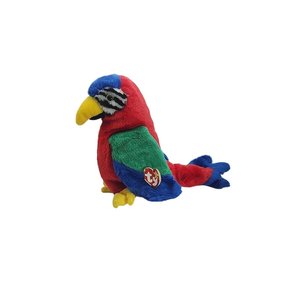 Vintage Ty Beanie Buddy JABBER The PARROT With Tag 1999 Plush Stuffed Animal Toy